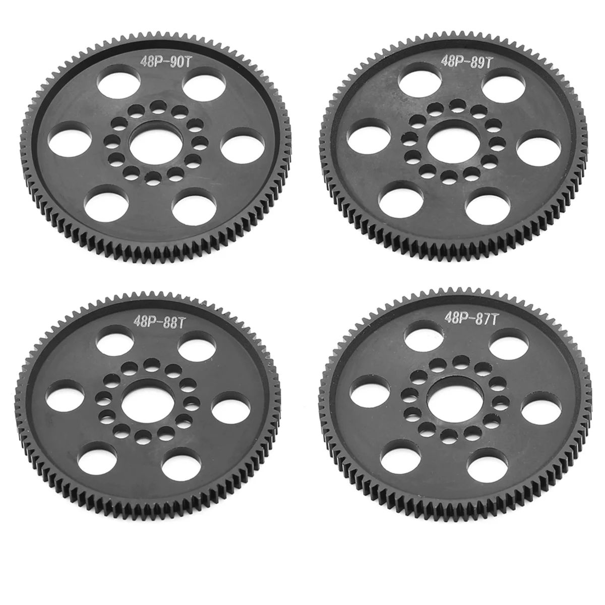 

Y34A 4PCS 48P Spur Gear Main Gear 87T+88T+89T+90T Universal for 3Racing S XI XIS D4 D5 1/10 RC Car Upgrade Parts