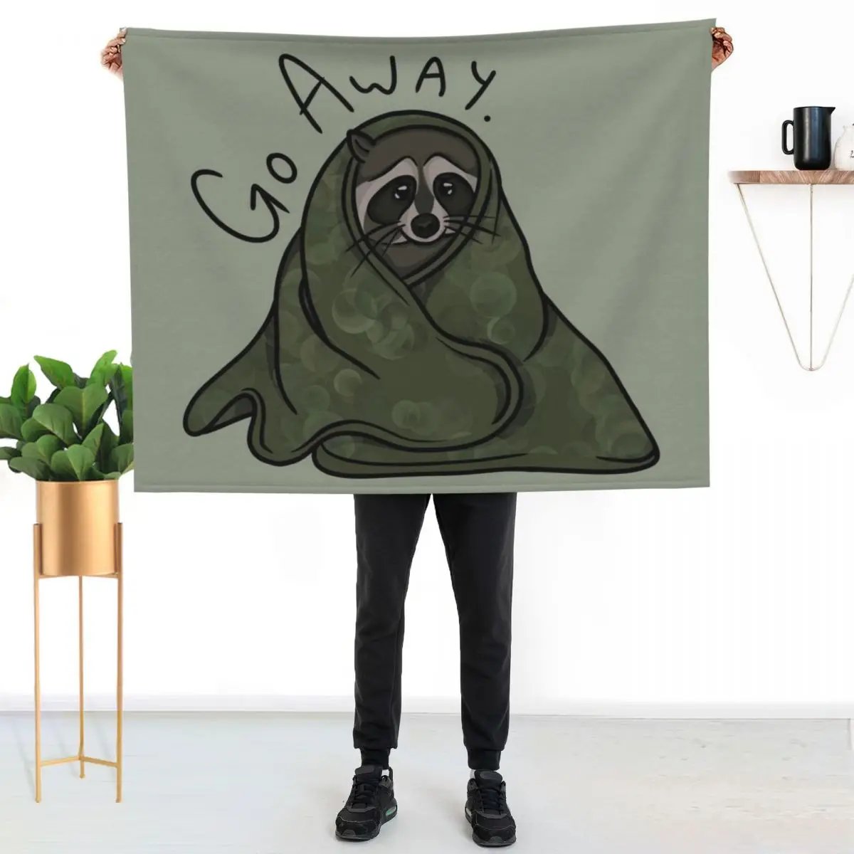 Introvert Raccoon Throw Blanket blankets ands Summer Beddings Polar Winter beds Shaggy for sofa Blankets
