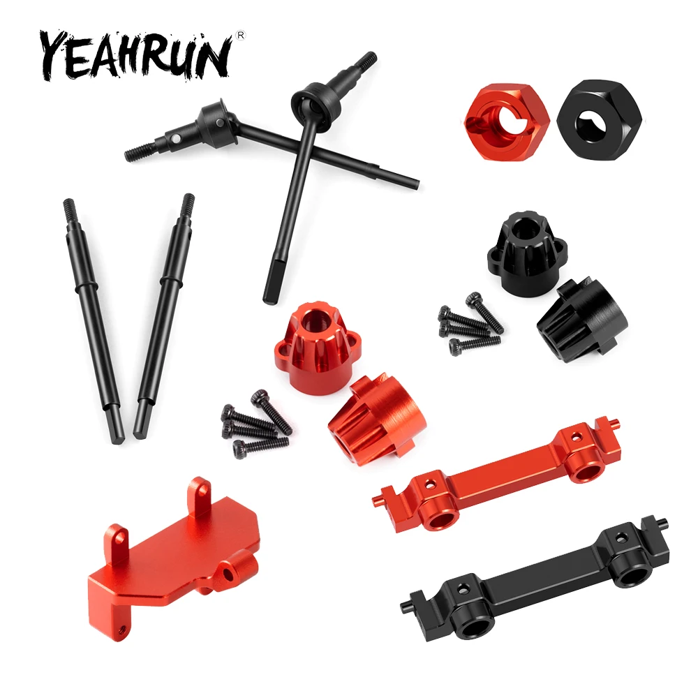 YEAHRUN Metal Servo Mount Bracket Hex Adapters CVD Drive Shaft Rear Hubs for HPI venture HILUX 1/18 RC Truck Car Upgrade Parts