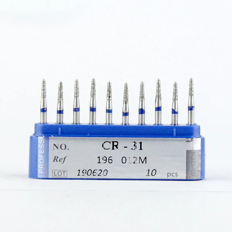 Lodden 10pcs/Box CR Series Dental Diamond Burs Dental Polishing Drills for High Speed Handpiece FG