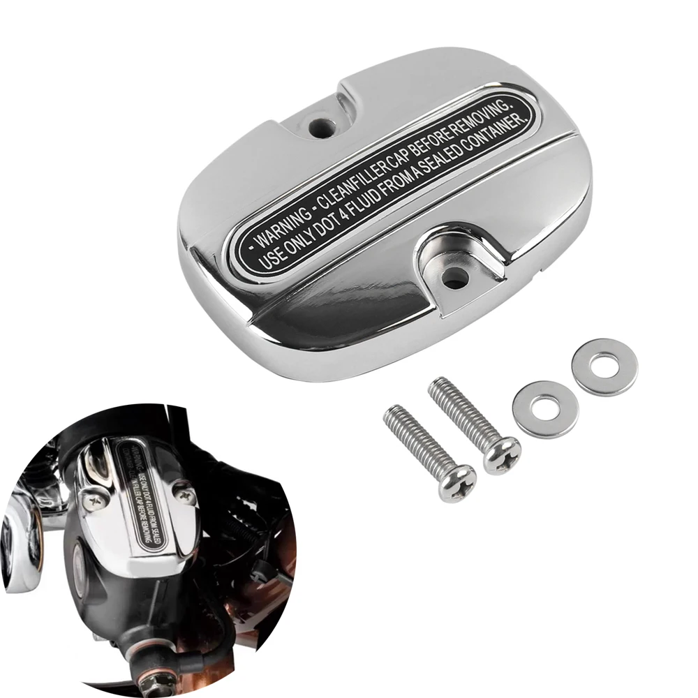 

Хромированная крышка главного тормозного цилиндра мотоцикла для Harley Touring Street Electra Glide FLHX Road King Ultra Classic 2008-UP