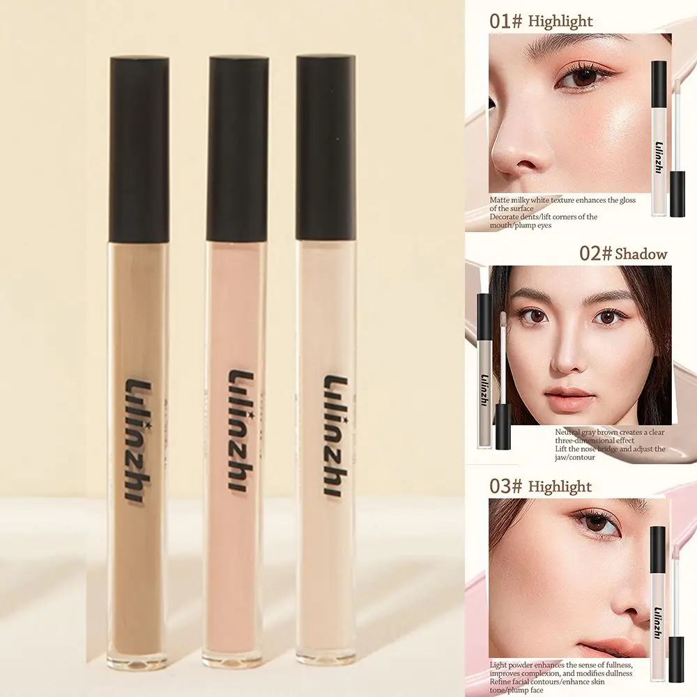 كونسيلر سائل مقاوم للماء يضيء البشرة الدافئة لهجة كونتور ماتي هايلايترز عصا تحديد الوجه لجمال النساء #2