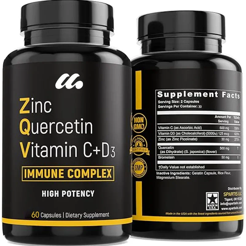 Zinc Quercetin Containing Vitamin C, Vitamin D3, Bromelain Immune Efficient Quercetin Zinc Supplement