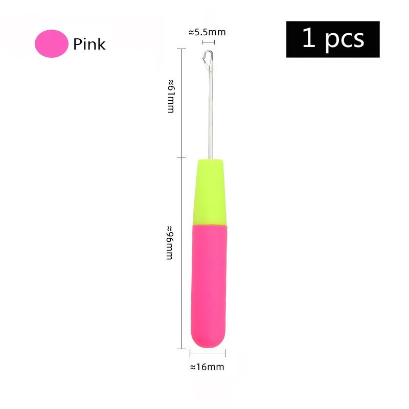 إبرة كروشيه البلاستيك إبرة كروشيه إبرة للشعر النسيج هوك الإبر 2/6/10 قطعة Dreadlock متماسكة الشعر النسيج إبرة كروشيه هوك #4