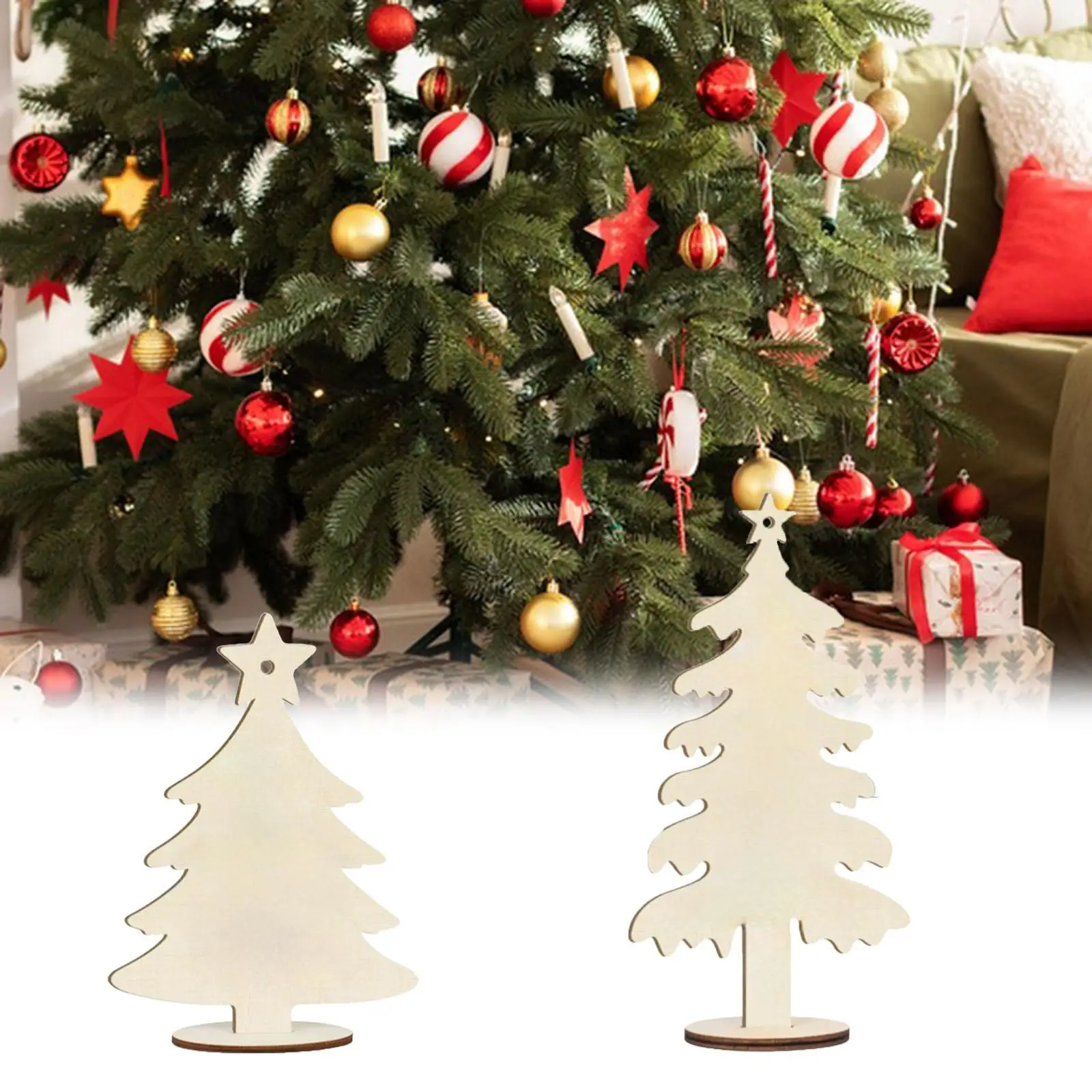 

10x Christmas Tree Cutouts Xmas Tree Hanging Ornaments for DIY Craft Drawing