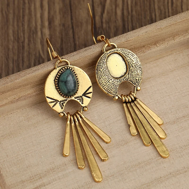 레트로 보헤미안 새로운 모조 청록색 영감을받은 우아한  - Women Accessories Earrings 리뷰 및 가격