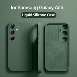 Funda For Samsung A55 5G Case For Samsung Galaxy A55 A54 A15 A 55 5G Cover Funda TPU Cases Shockproof Liquid Silicone Soft Cover