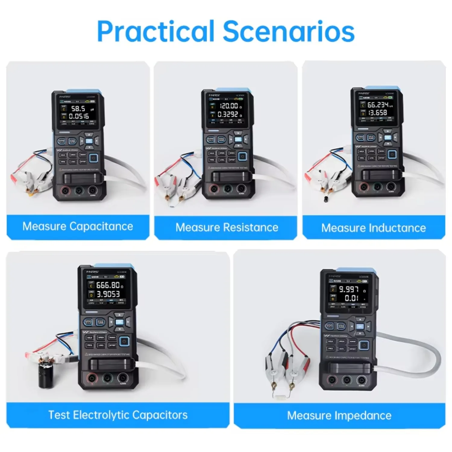 FNIRSI LC1020E Handheld Digital Bridge LCR Meter Auto L/C/R Measurement 2.8" Color Screen High Precision Measuring Instrument view 6