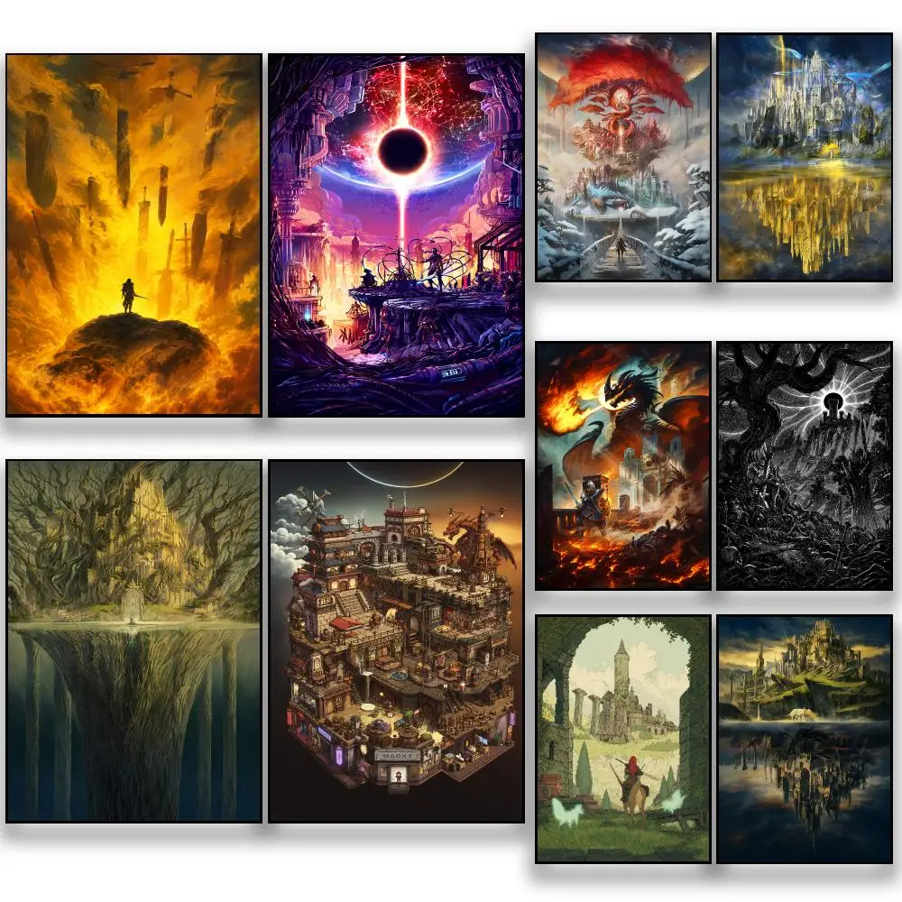 Art F-Fantasy Castle Dreamscape Landscape Poster HD Removable Wall Art Gift Bedroom Lounge Dorm Office Gaming Cafe Bars