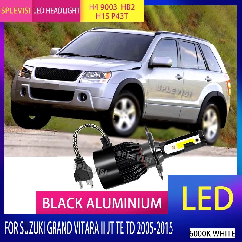 

LED Headlight Bulbs with Black Aluminum For SUZUKI GRAND VITARA II JT TE TD 2005 2006 2007 2008 2009 2010 2011 2012 2013-2015