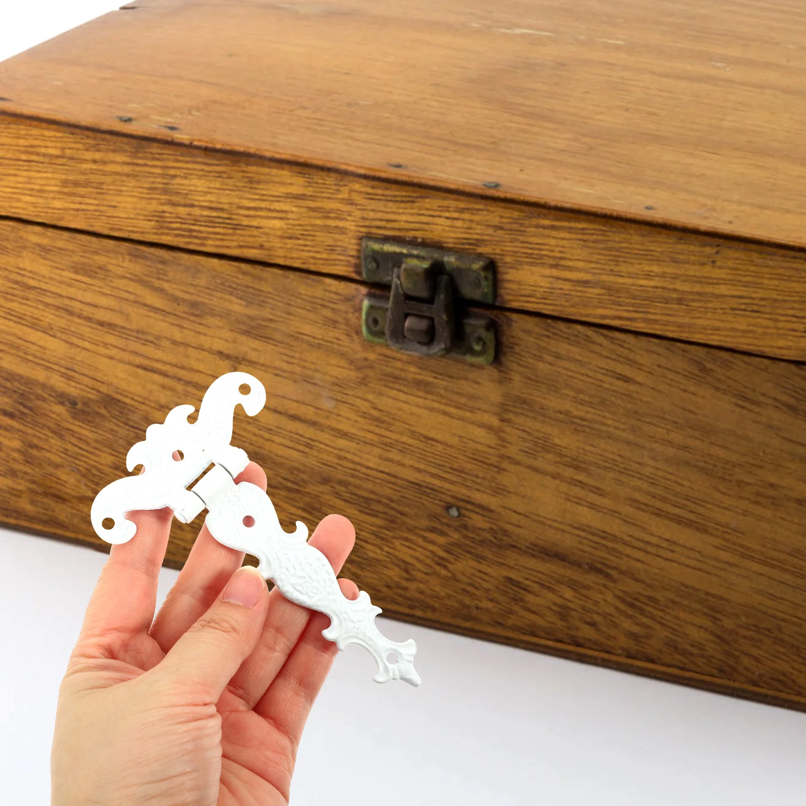 

2pcs Vintage Hinges Zinc Alloy Copper White Color Durable Flexible Easy Installation Door Gate Wooden