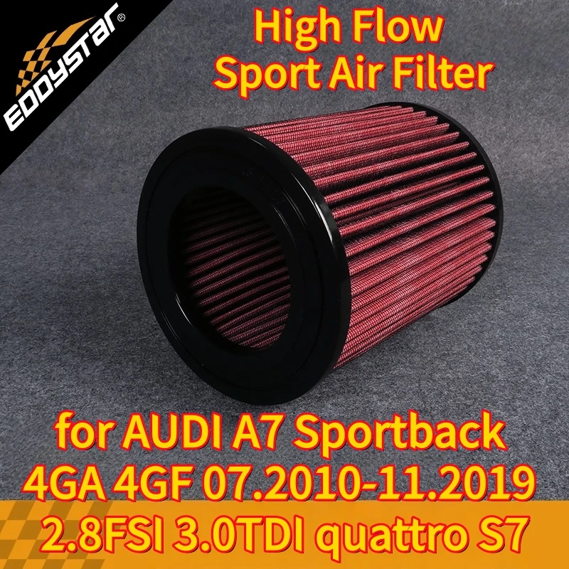 

Спортивный воздушный фильтр с высоким расходом для AUDI A7 Sportback 4GA 4GF 07.2010-11.2019 2.8FSI 3.0TDI quattro S7, моющиеся гоночные впускные фильтры