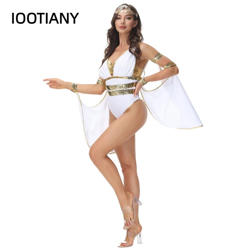 CosplayHalloween Trajes Mulheres Antigo Egito Faraó Egípcio Cleópatra Princesa Traje Roupa para Adulto