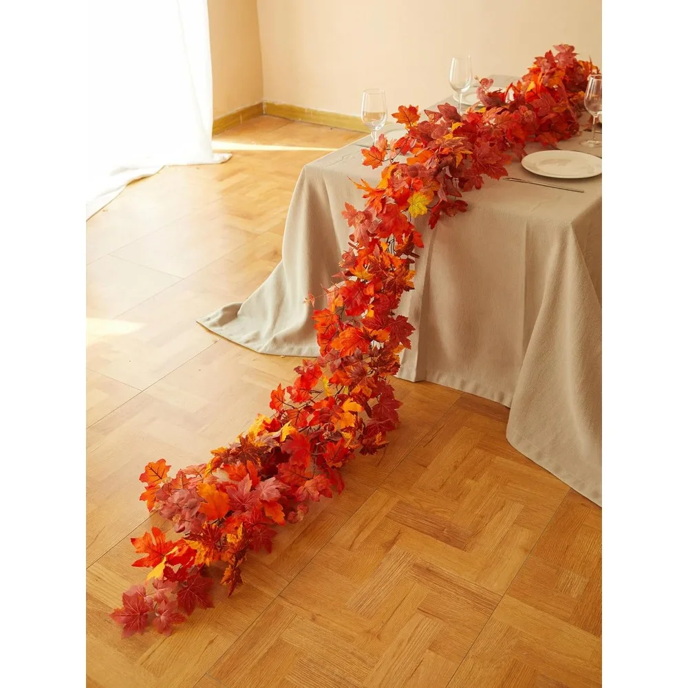 

Thanksgiving Decorations - Fall Decor - Fall Garland - 9FT Autumn Maples Leaf Garlands for Autumn Decor Hanging Vine Garland