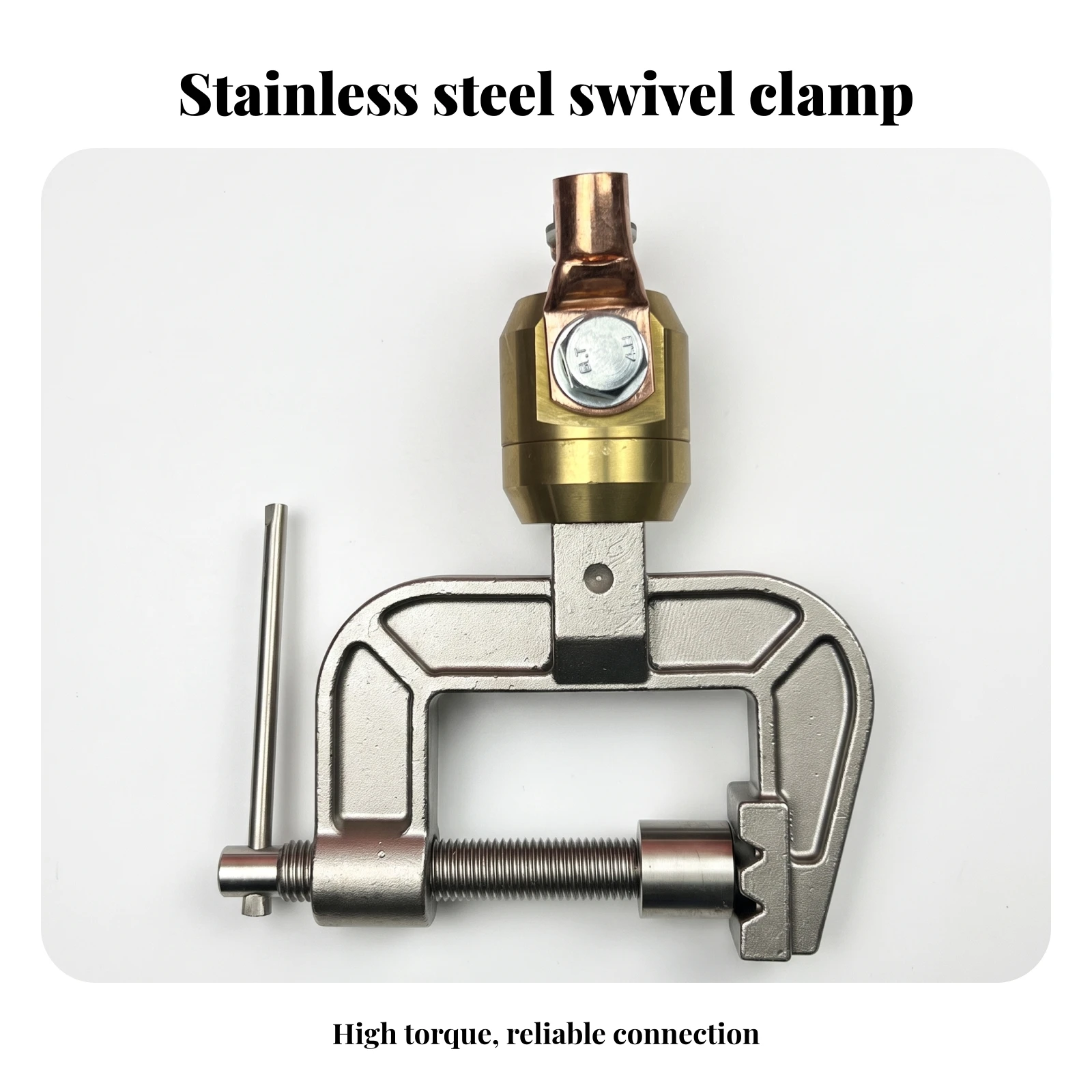 Fabrication Grounding Clamp with Rotating Joint High-Current Ground Clamp with Rotating Mechanism Screw-Tightening Industrial