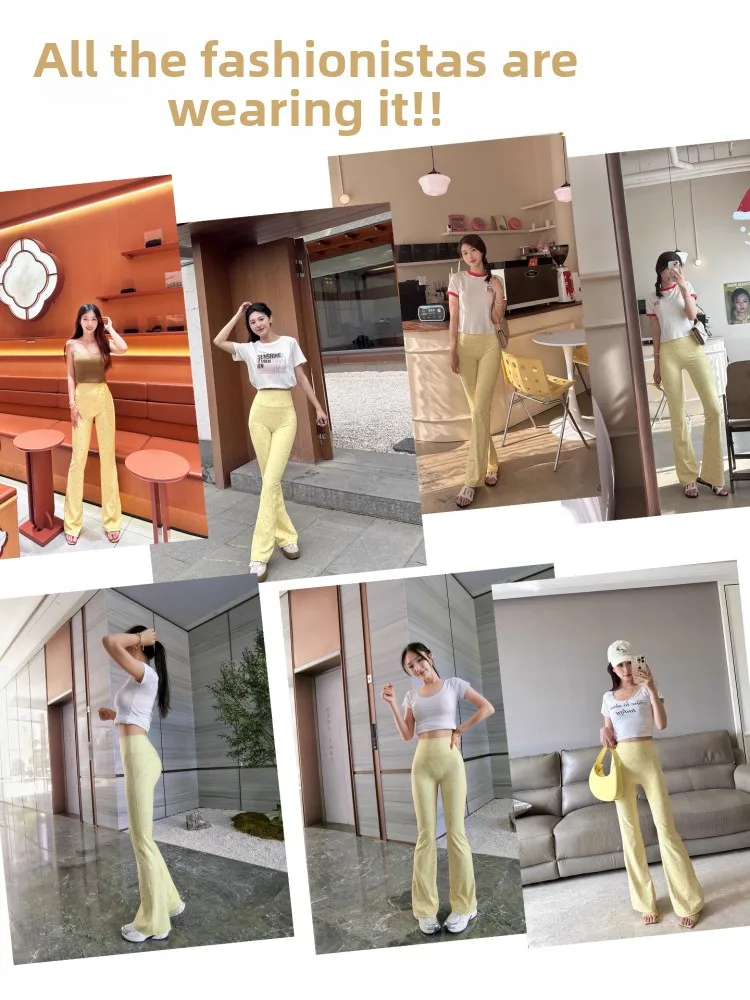 ハイウエスト水玉プリントカジュアルパンツヨガパンツ女性のフレアパンツ COFEIPARD レディース快適な通気性ファイオン