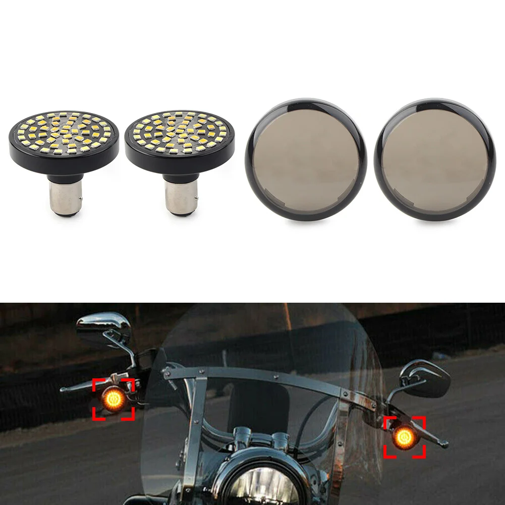 Motorcycle Smoke Lens cover Switchback 1157 48-SMD LED Turn Signal Lights Bulbs For Harley Street Glide Sportster Road King