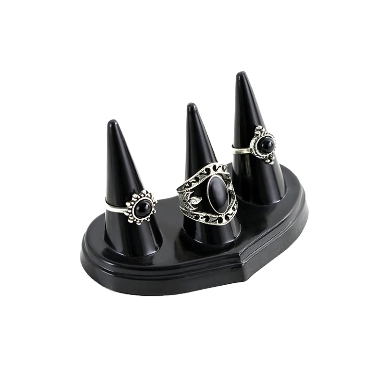 Creative Mini Three Finger Ring Display Stand Heart Jewelry Storage Display Stand Rings Storage Rack Dressing Table Storage Rack