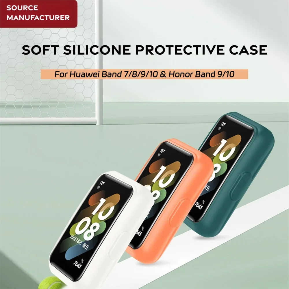 

Case for Huawei Band 7 8 9 10 Sport Smart Watch Protector Shell Soft Silicone Flexible Watch Accessories for Honor Band 9 10