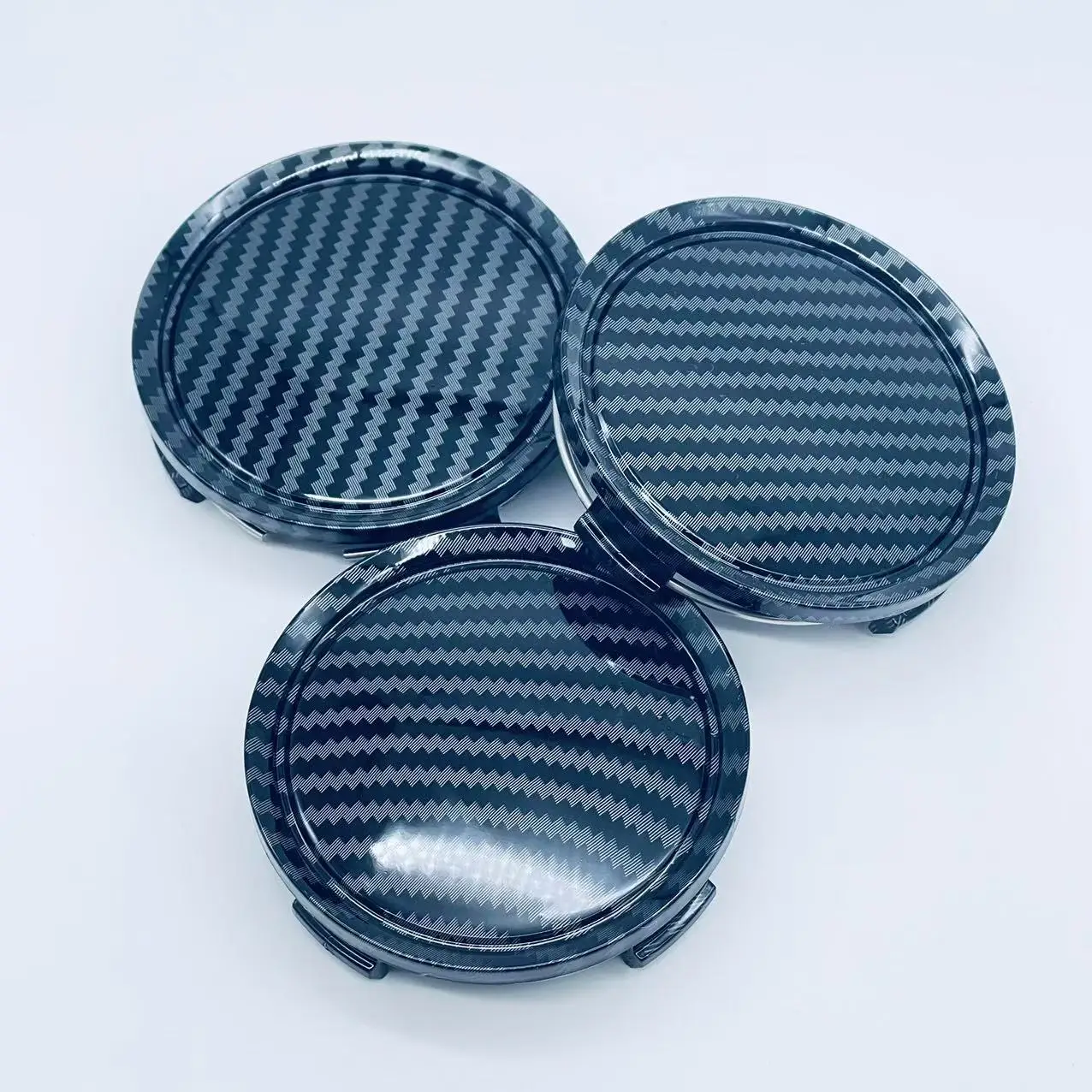 4PcsSet 75mm 65mm Carbon Fiber Pattern Car Vehicle Wheel Hub Center Cap Cover ABS High Quality Durable Exterior Auto Accessories