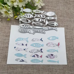 Mini fish set diy Metal Cutting Dies Stencils For DIY Scrapbooking Decorative Embossing Handcraft Template