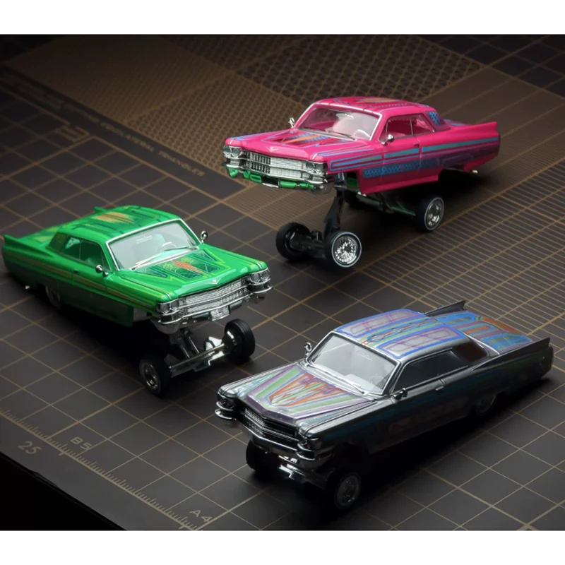 97M 1/64 Scale 1964 Coupe DeVille LowRider Jumping Car Alloy Collectible Model