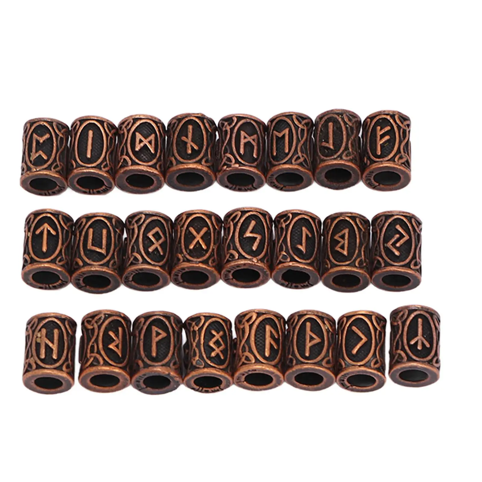 

24 PCS Antique Copper Hair Beads Large Hole Metal Braiding Dreadlock Tube Beads for diy Jewelry & Hair Decoration