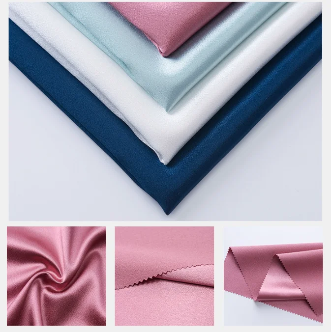 Crystal satin tint, polyester thickened stretch tint, flash satin fabric dress dress dress fabric 