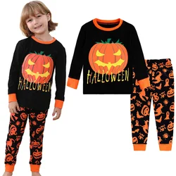 Halloween Pyjamas Kids Toddler Boys Pumpkin Face Costume Infant Party Gift Sleepwear Children Cosplay Pajamas 2PCS