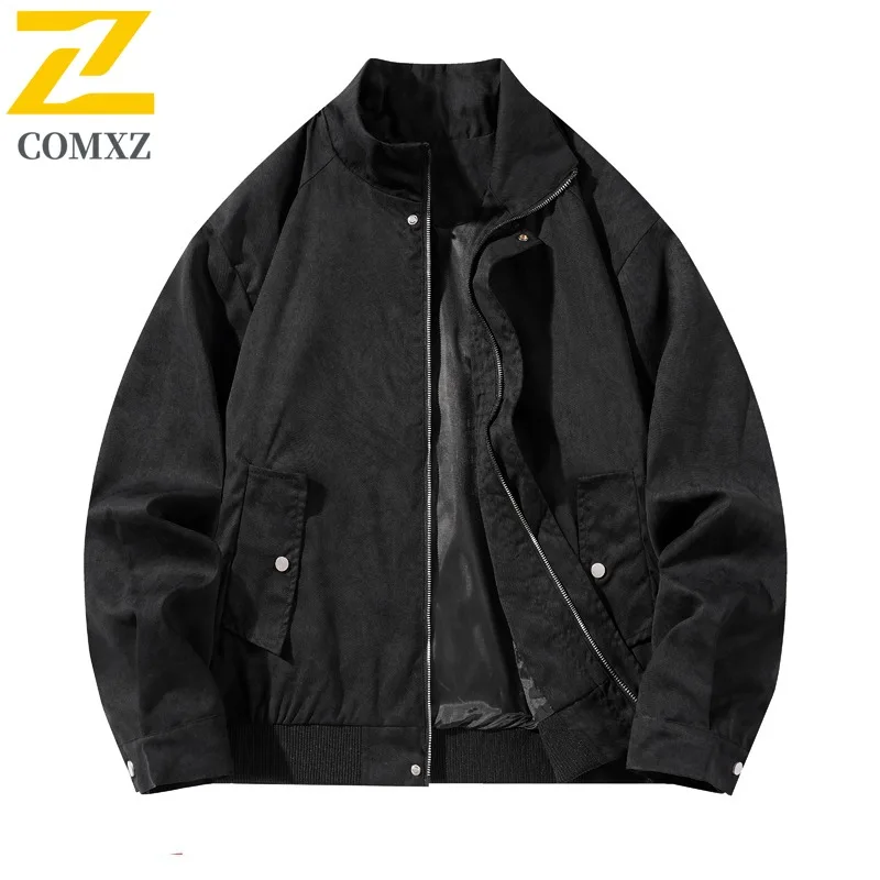 

COMXZ Mens Jacket High Quality Stand Collar Outdoor Work Cold Protection Jacket 2025 Solid Color Lightweight Autumn Clothing
