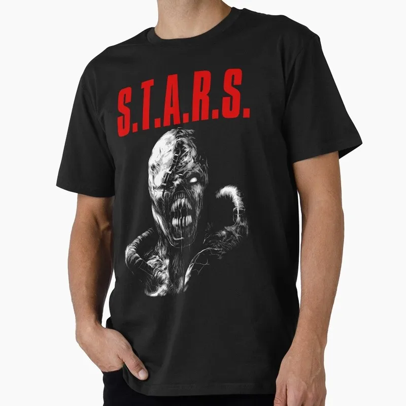 Vintage Resident Evil Nemesis T‑Shirt Biohazard Survival Horror Game Graphic Print Unisex Tee Retro Dark Gamer Streetwear Tops