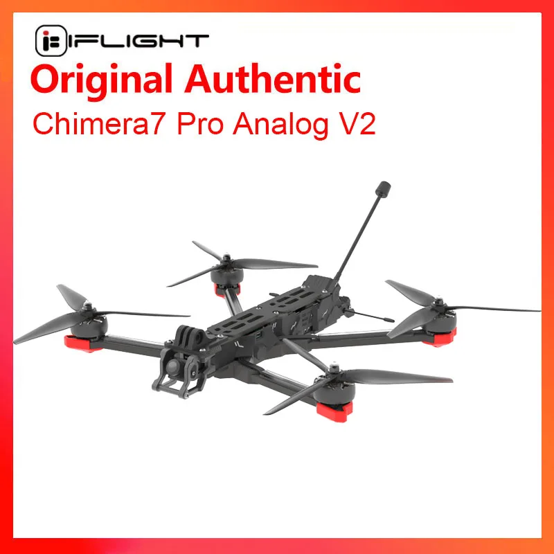 

IFlight Chimera7 Pro Analog V2 6S FPV BNF с RaceCam R1 Mini 1200TVL 2,5 мм Cam/XING2 2809 1250KV motor для FPV