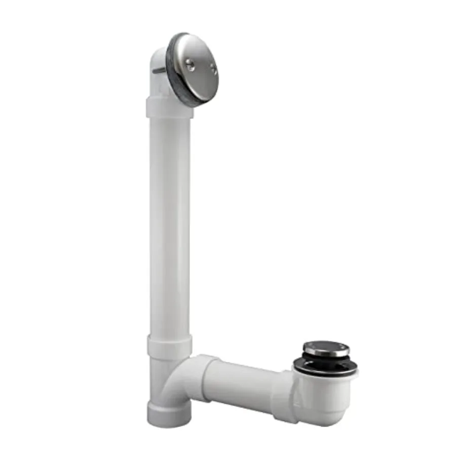 

K630PVCDSBN Foot Lok Stop Bathtub Drain Kit, 1-1/2-Inch Fits All Standard Size Tubs, Brushed Nickel
