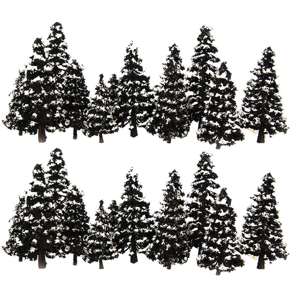 30 Pcs Model Tree Miniature Scenery Model Trees Park Scenery Pine Plastic Tree For HO O N Z Scale Building Model Sand Table