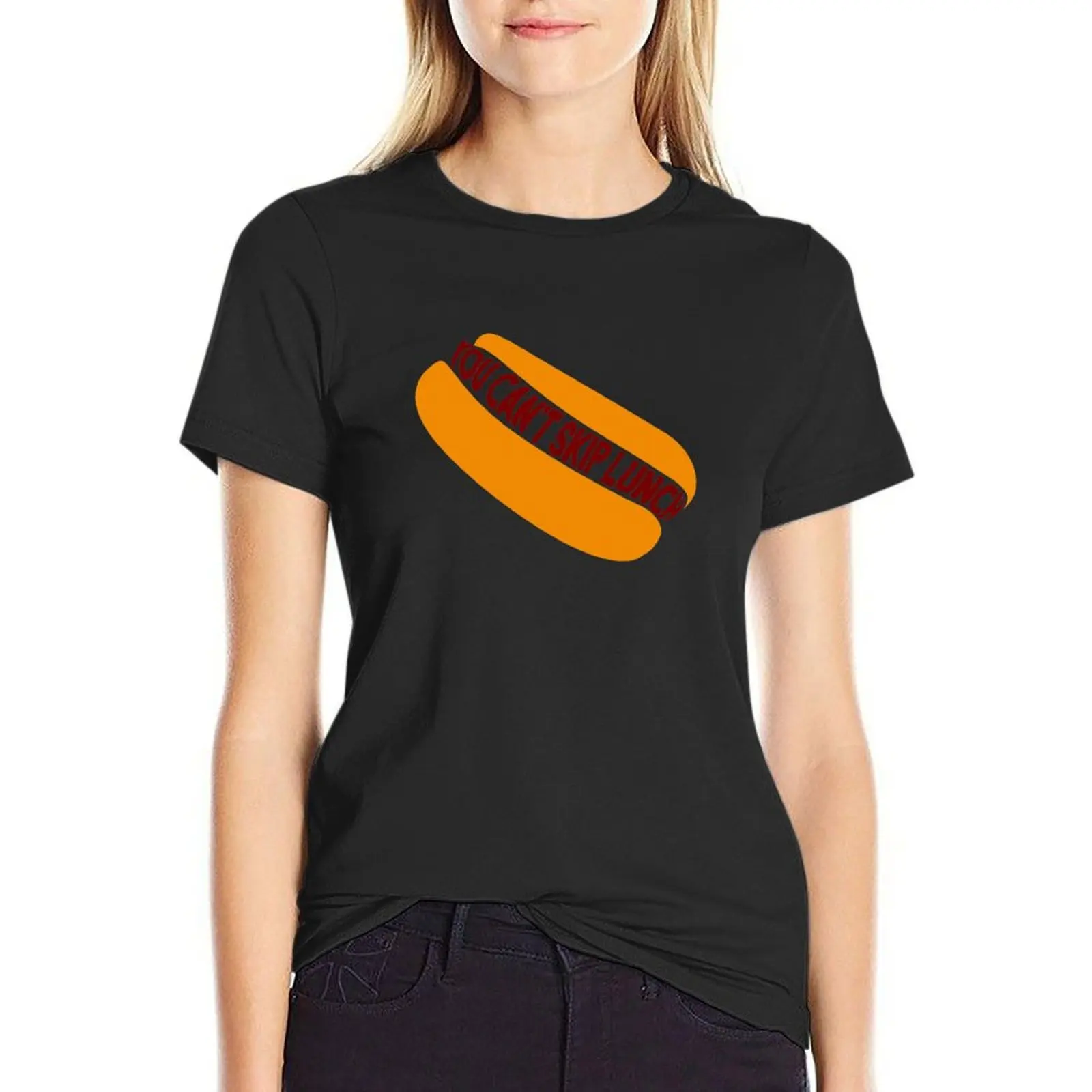 Camiseta gráfica hippie feminina, roupas fofas, camisetas femininas, você não pode surfar no almoço, algodão