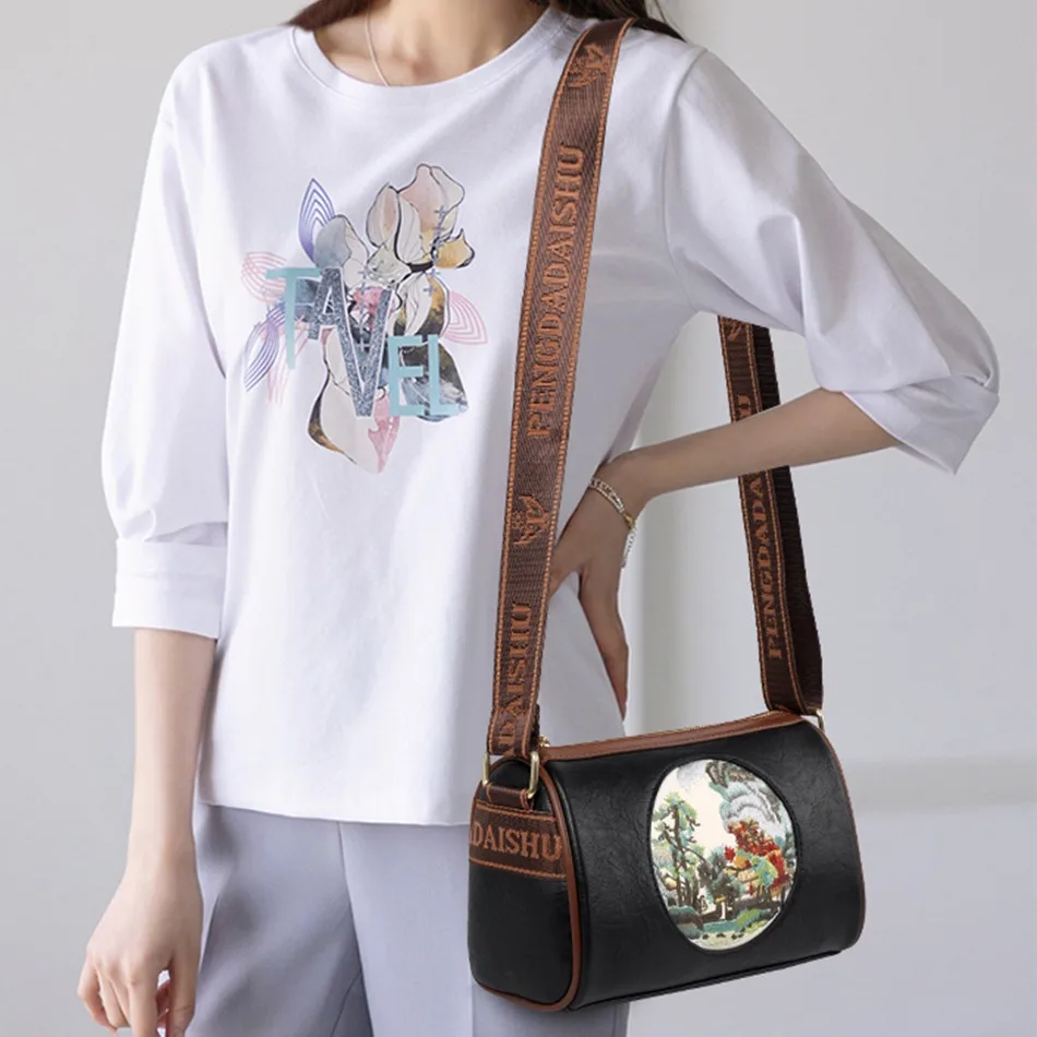 Fashion Landscape Painting Purses and Crossbody Bags for Women Handbags Luxury Designers High Quality Solid Color Shoulder Bag