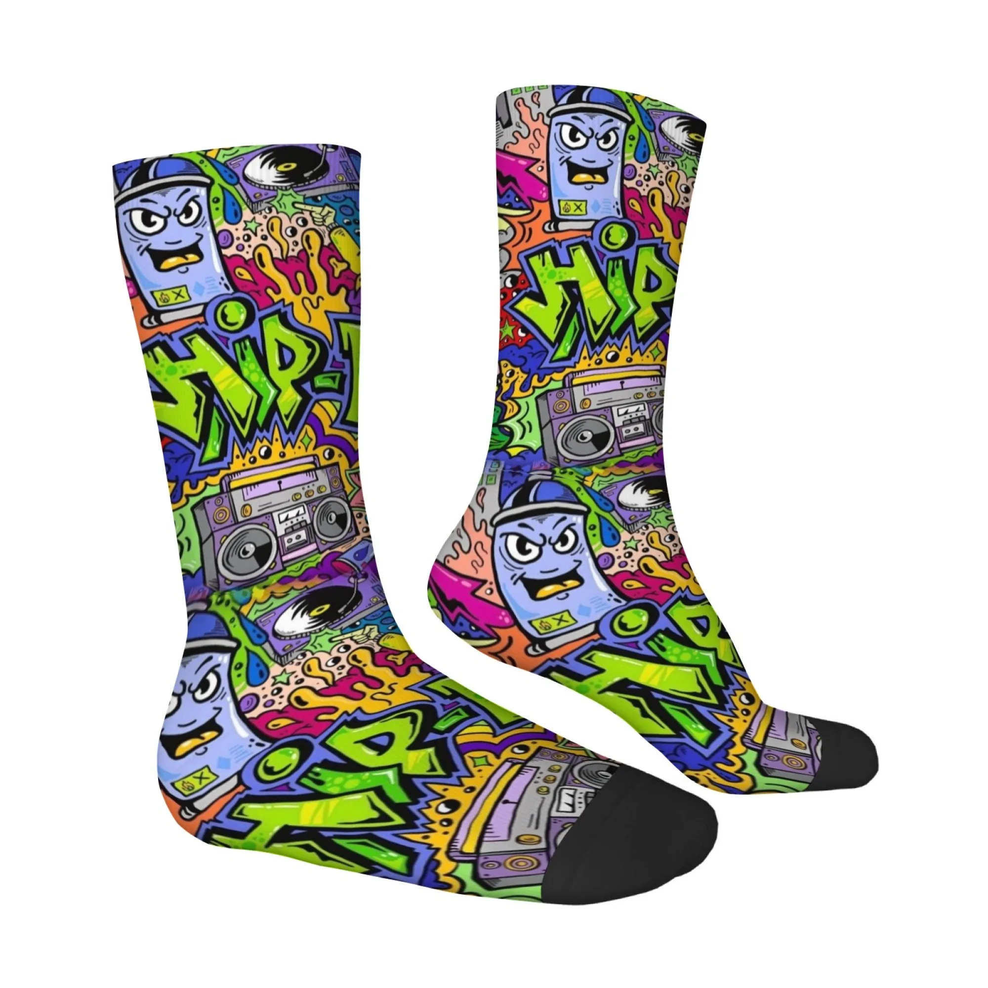 Cartoon Harajuku Hip Hop Retro Fashion Men's Casual Socks Skin-friendly Breathable Soft Socks Street Style Quirky and Fun Socks