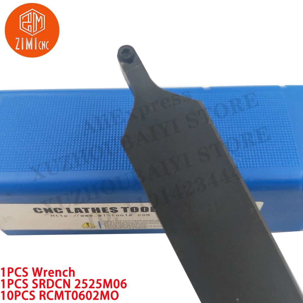 Imagem -06 - Peça Srdcn2525m06 25 mm Torno Externo Suporte para Ferramenta de Torneamento Mais 10 Pcs Rcmt0602mo Inserções Redondas de Metal Duro Torno Metálico Cnc Ferramentas de Corte 1