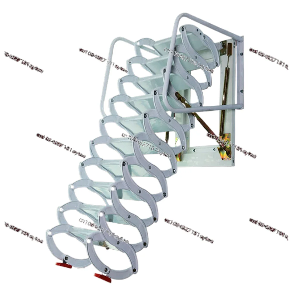 

Folding Loft Ladder Stairs Steel Metal Large Wall Mounted Loft Wall Ladder 2.5-3M Height Extend Folding Stairs Hidden Ladder