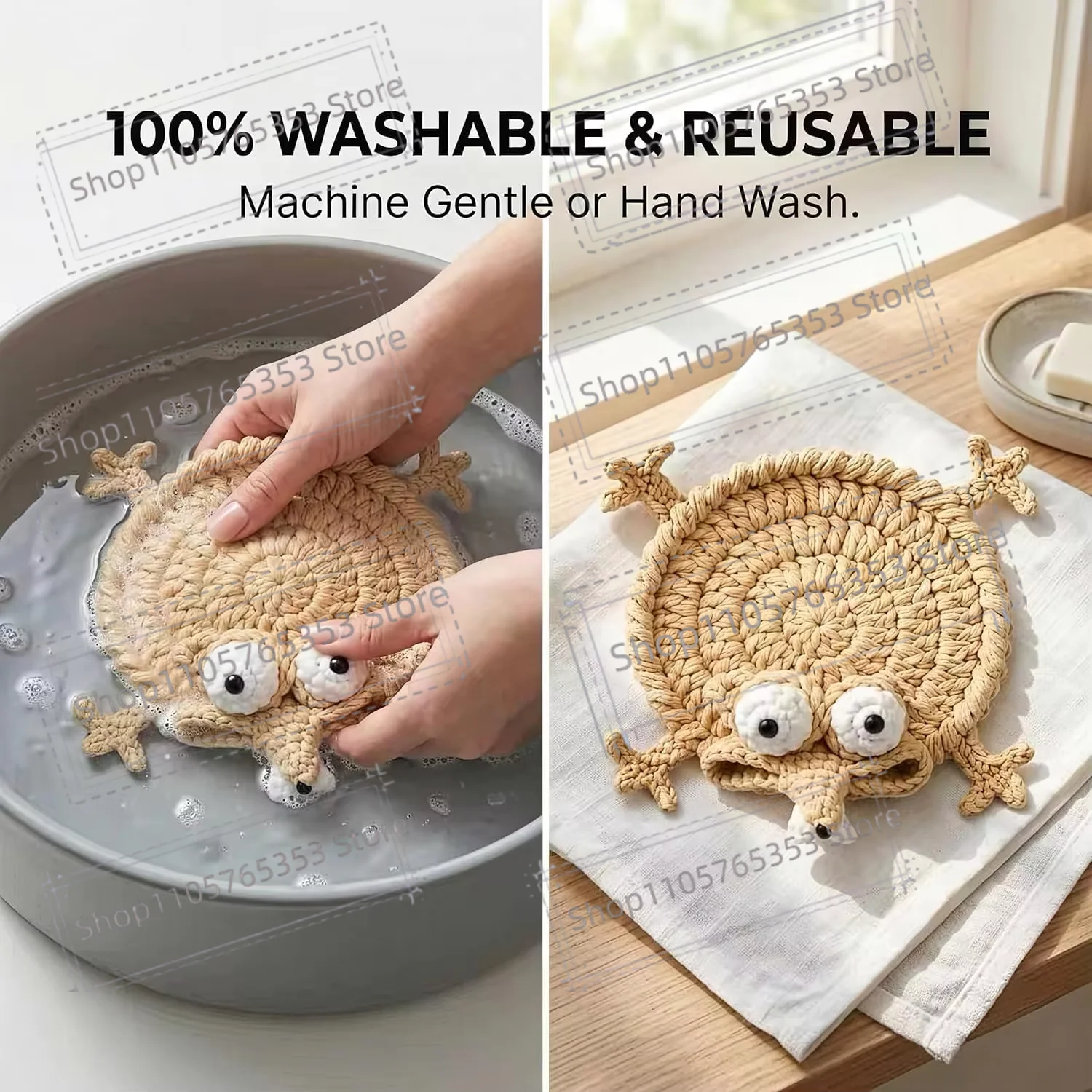 4 Pcs Different Animal Crochet - Coffee Tea Difference 评论和价格