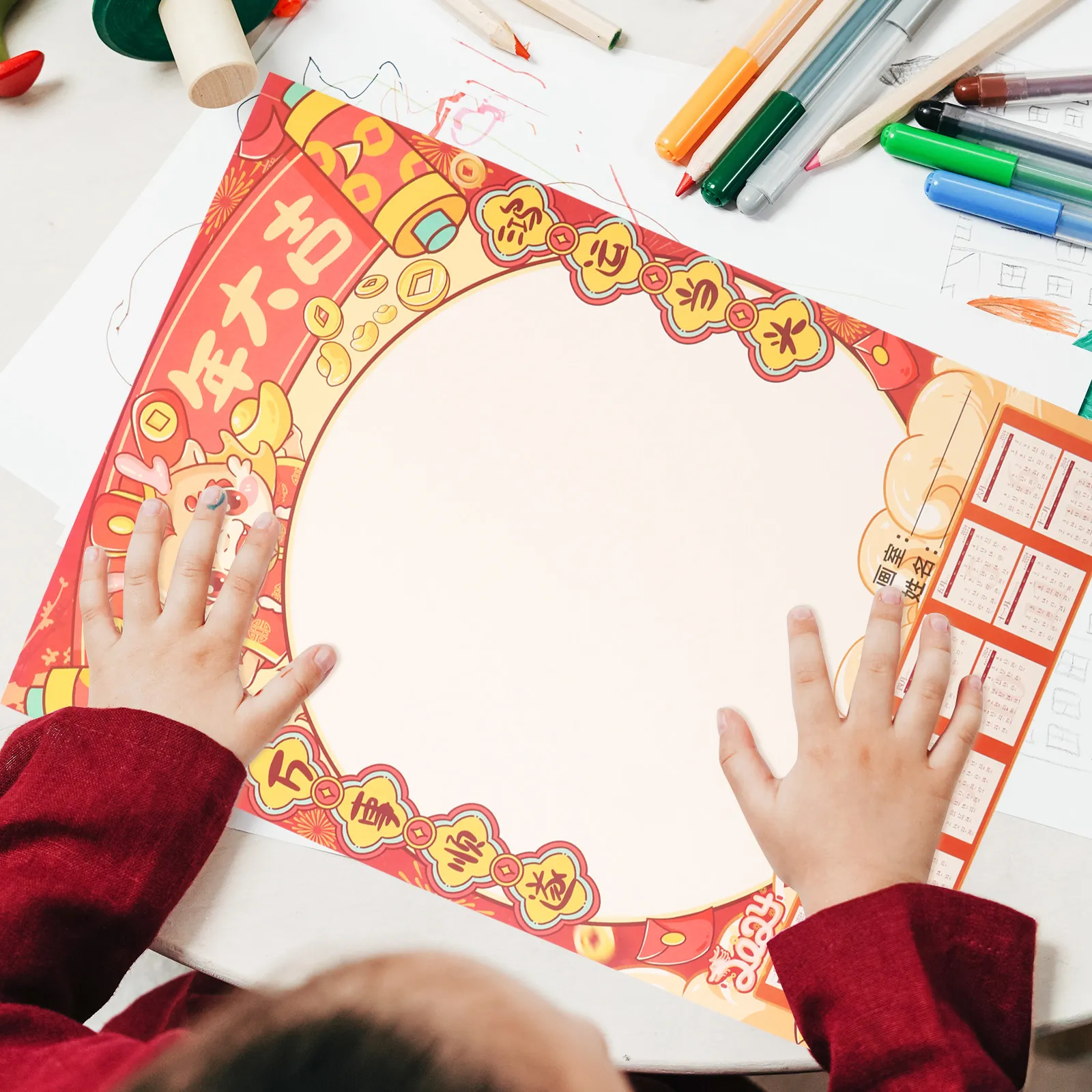 calendario-fai-da-te-dell'anno-del-drago-2024-con-25-fogli-planner-da-parete-creativo-memo-per-ufficio-calendario-artistico-da-dipingere-planner-mensile