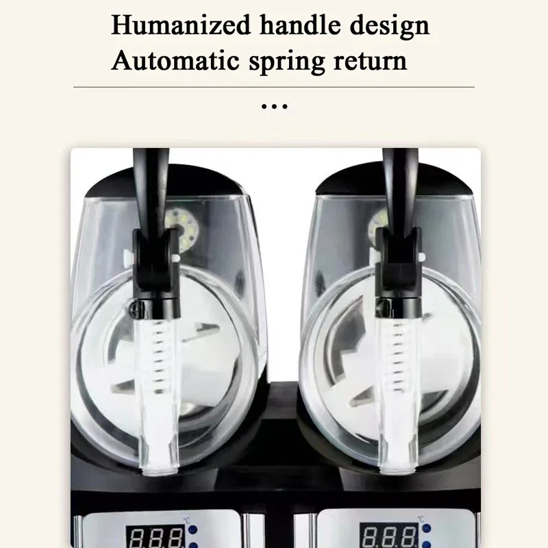 110V/220V Double Tank Smoothie Slush Ice Cream 300W Snow Melting Commercial Smoothie Granita