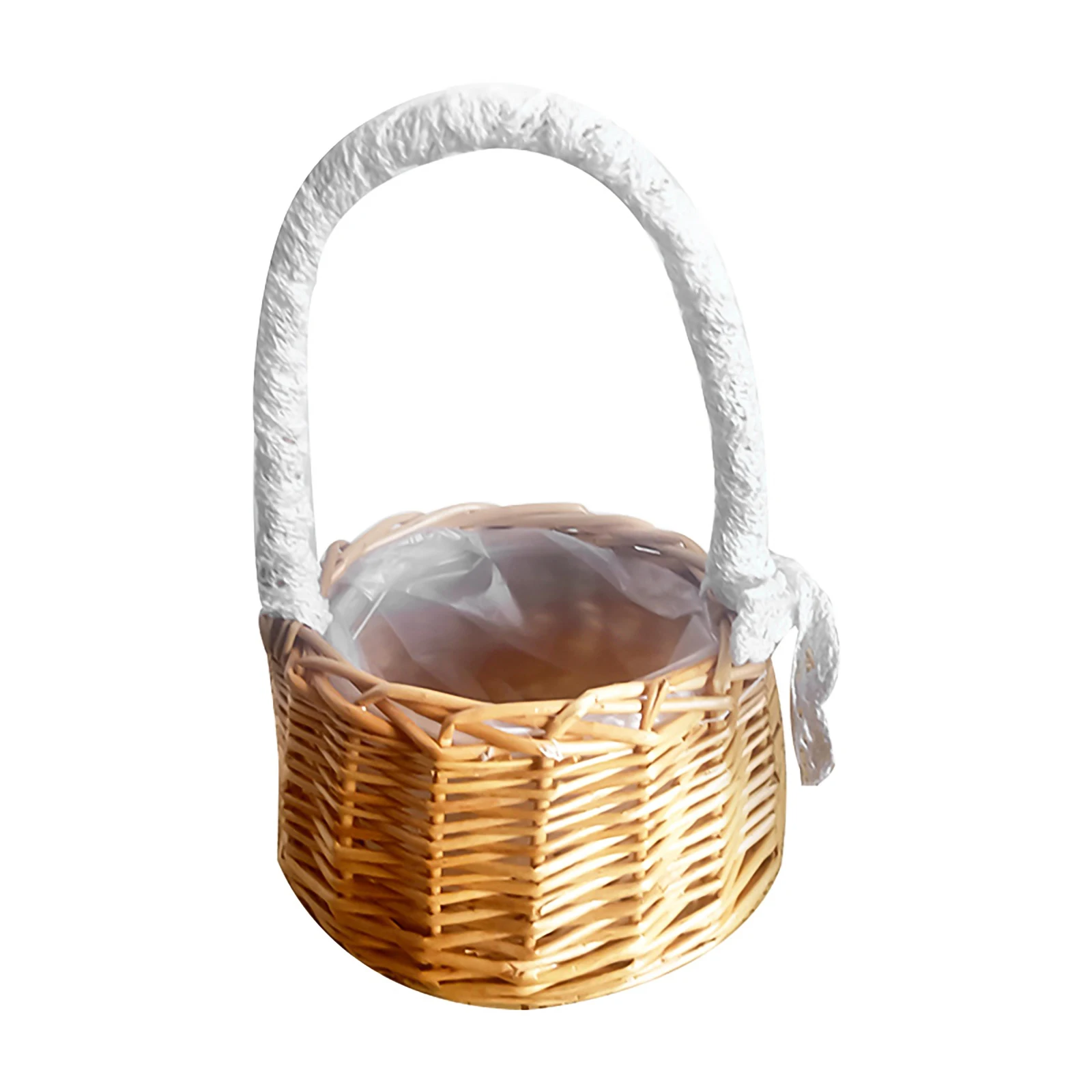 

Wicker Storage Basket Rattan Garden Bread Handle Willow Baskets Modern Balcony Living Room Windowsill Office Desk Home Table