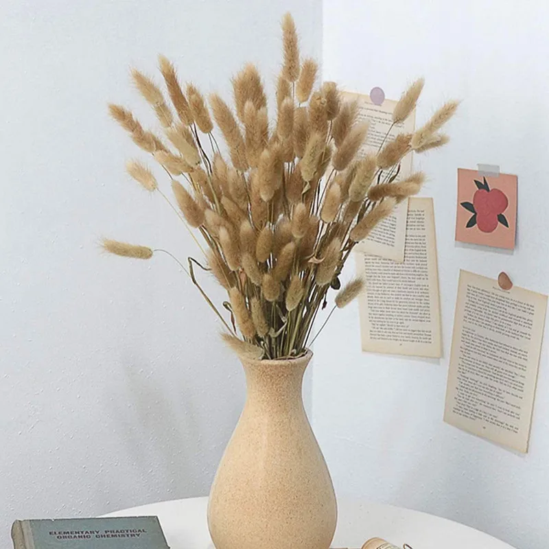 

55PCS Dried Flowers White Pampas Grass Rabbit Tail Grass Artificial Fleur Bouquet Boho Nordic Style Home Decor Party Decoration