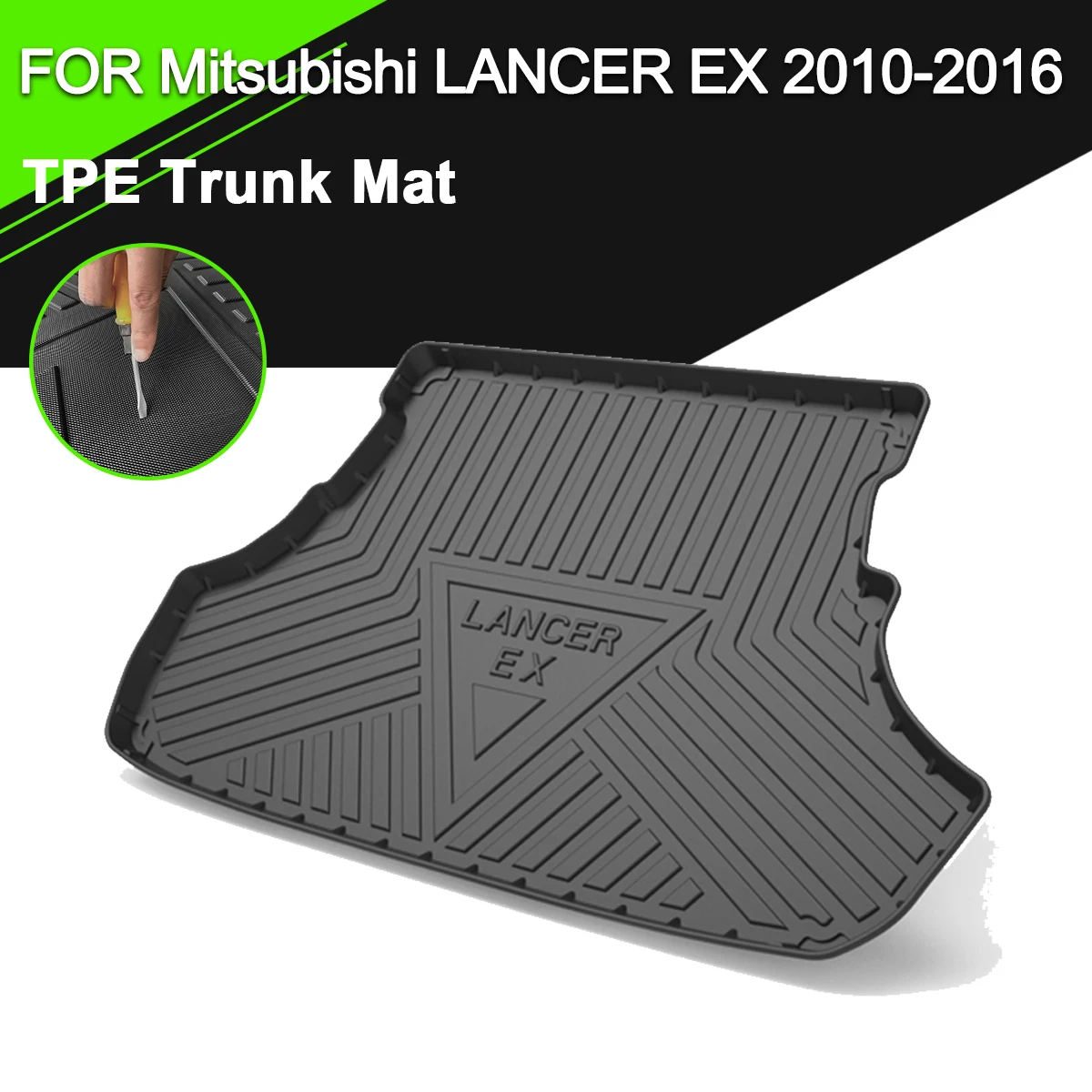 Trunk Mat  TPE FOR Mitsubishi LANCER EX 2010-2016 Car Waterproof Non-Slip Rubber Cargo Liner Accessories