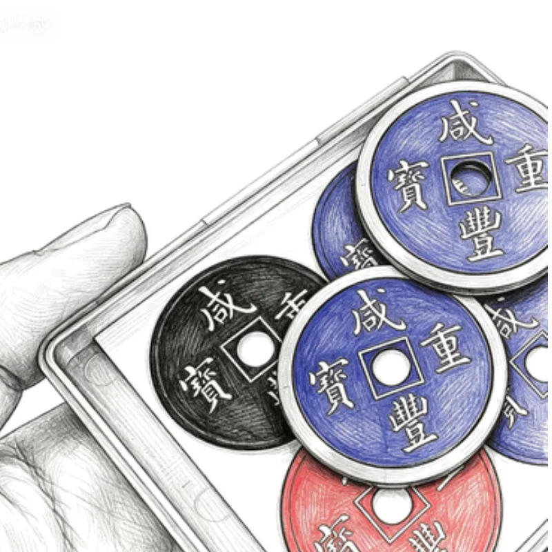 Chinese Coin Color Change Magic Tricks Magician Close Up Illusion Prop Gimmick Accessories Mentalism 3 Colors Coins Change