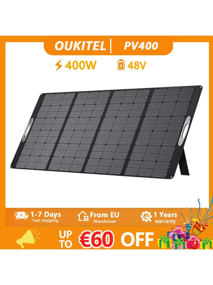 OUKITEL PV400/PV200 Draagbaar Opvouwbaar Zonnepaneel 23% Energieconversieratio voor Buiten Kamperen Waterdicht Zonne-oplaadpaneel - afbeelding 2