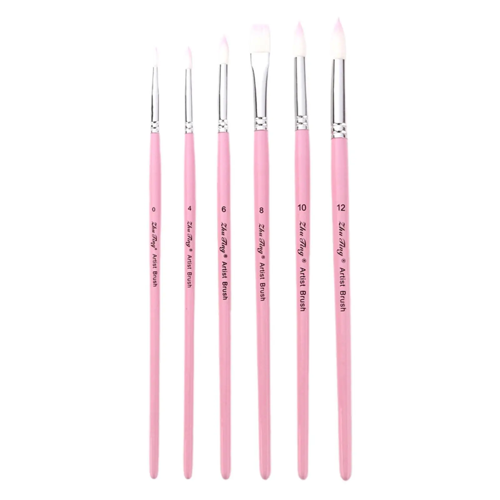 Nylon Watercolor Paint Brushes Artist Set Durable Wooden Handles Detail Liner Flat Round for Acrylic Oil