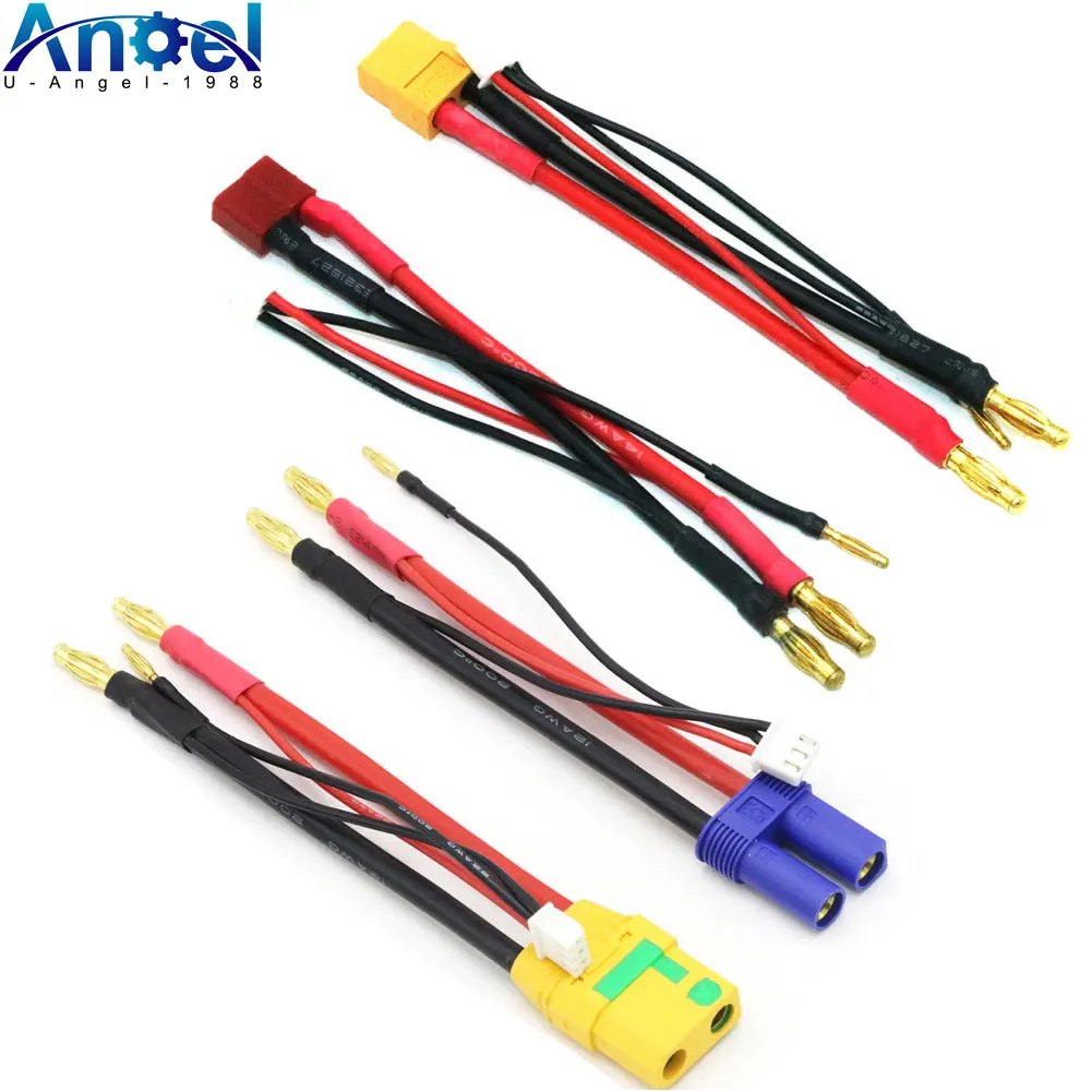 Silicone Wire + 2S Lithium Battery Model Plug 4MM /2s Balance Head T/ XT60/EC5/XT90S Charging Wire Connect Line For DIY Model