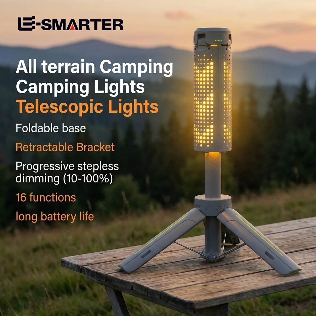 3*LED Outdoor Camping Light 720 Degrees Infinite Steering Multi-Scene All-Terrain Folding Design Versatile Lighting